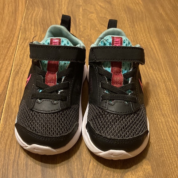 Nike Downshifter 11 SE TD 'Black Dynamic Turquoise’ Toddler Shoes - Picture 2 of 7